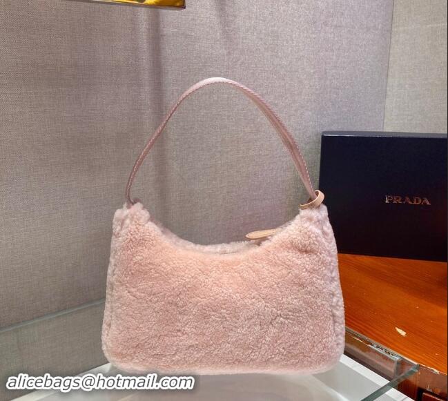 Cheap Price Prada Re-Edition 2000 Terry Hobo Mini bag 1NE515 Light Pink 2024