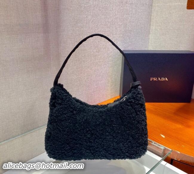 Buy Fashionable Prada Re-Edition 2000 Terry Hobo Mini bag 1NE515 Black 2024