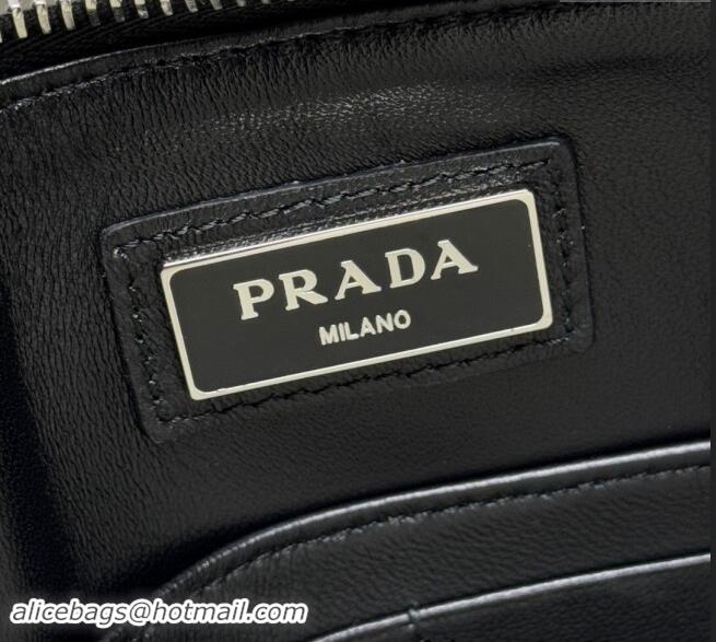 Top Quality Prada Mens Saffiano Leather Pouch 2NH005 Black 2024