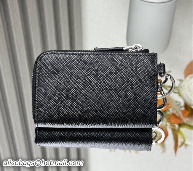 Market Sells Prada Saffiano Leather Key Pouch Charm 1TT085 Black 2024