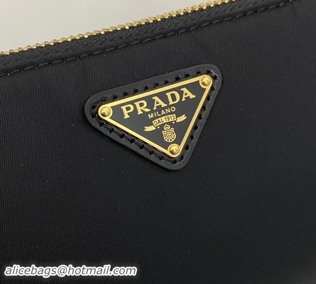 Good Taste Prada Re-Edition 2002 small nylon shoulder bag 1BC201 Black 2024