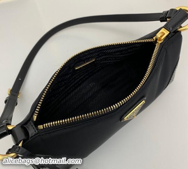 Good Taste Prada Re-Edition 2002 small nylon shoulder bag 1BC201 Black 2024