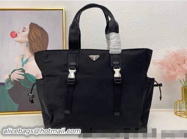 Low Cost Prada Mens Nylon Tote bag 2VG042 Black 2024