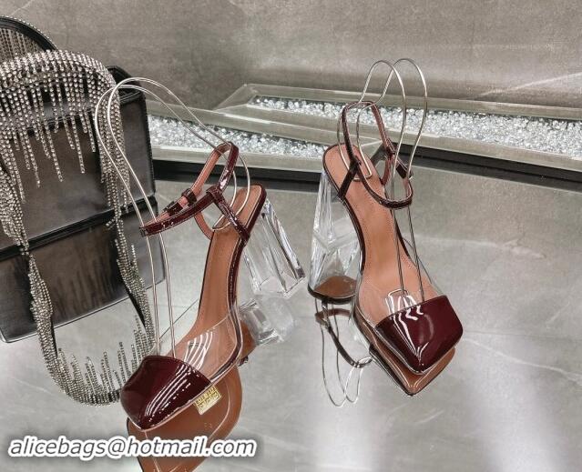 Big Discount Amina Muaddi Charlotte Pumps 9.5cm in Patent Leather and PVC Burgundy 1223077