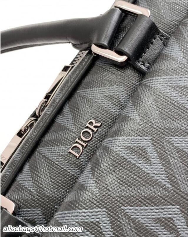 Promotional Dior Hit The Road Briefcase Bag in Dior CD Diamond Canvas and Smooth Calfskin D2510 Black 2023