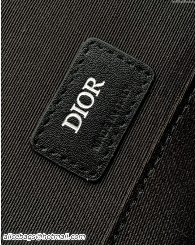 Promotional Dior Hit The Road Briefcase Bag in Dior CD Diamond Canvas and Smooth Calfskin D2510 Black 2023