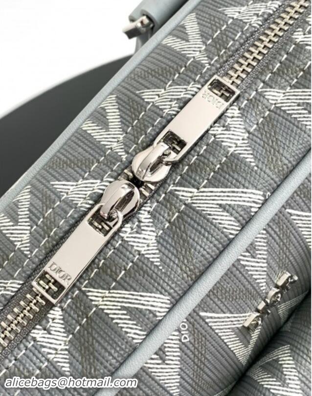 Well Crafted Dior Hit The Road Briefcase Bag in Dior CD Diamond Canvas and Smooth Calfskin D2510 Grey 2023