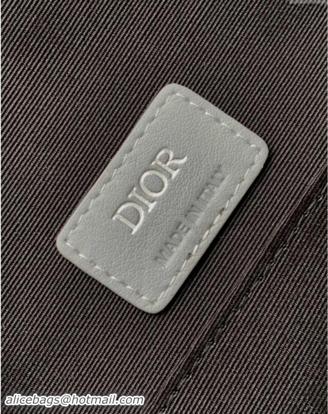 Well Crafted Dior Hit The Road Briefcase Bag in Dior CD Diamond Canvas and Smooth Calfskin D2510 Grey 2023