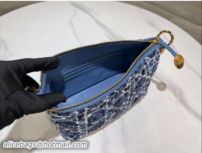 Big Discount Dior Diorstar Hobo Bag with Chain in Blue Cannage Tweed D2602 2024