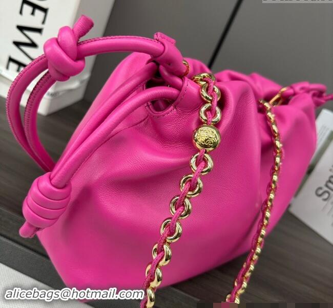 Best Grade Loewe Small Flamenco Purse bag in Nappa Lambskin 012403 Dark Pink 2024