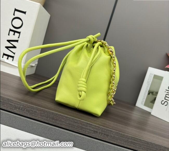 Grade Quality Loewe Small Flamenco Purse bag in nappa lambskin 012403 Neon Green 2024