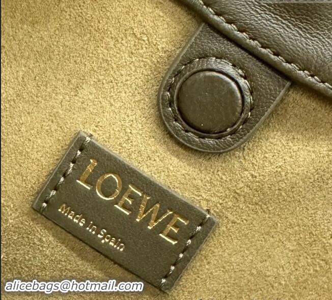 Best Grade Loewe Mini Flamenco Purse bag in nappa lambskin 412342 Dark Khaki Green 2024