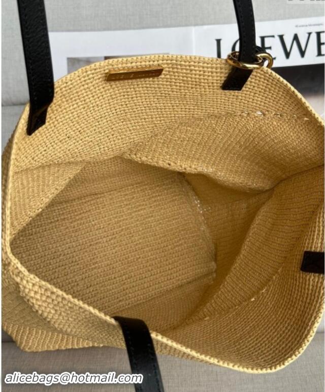 Best Price Loewe Medium Puzzle Fold Tote Bag in Raffia Straw L4050 2024 (No Charm)