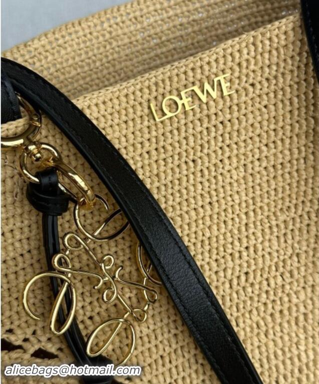 Best Price Loewe Medium Puzzle Fold Tote Bag in Raffia Straw L4050 2024 (No Charm)