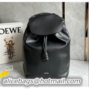 Well Crafted Loewe Flamenco Backpack in Shiny Supple Calfskin D2416 Black 2024 Top Quality