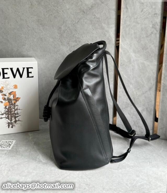 Well Crafted Loewe Flamenco Backpack in Shiny Supple Calfskin D2416 Black 2024 Top Quality