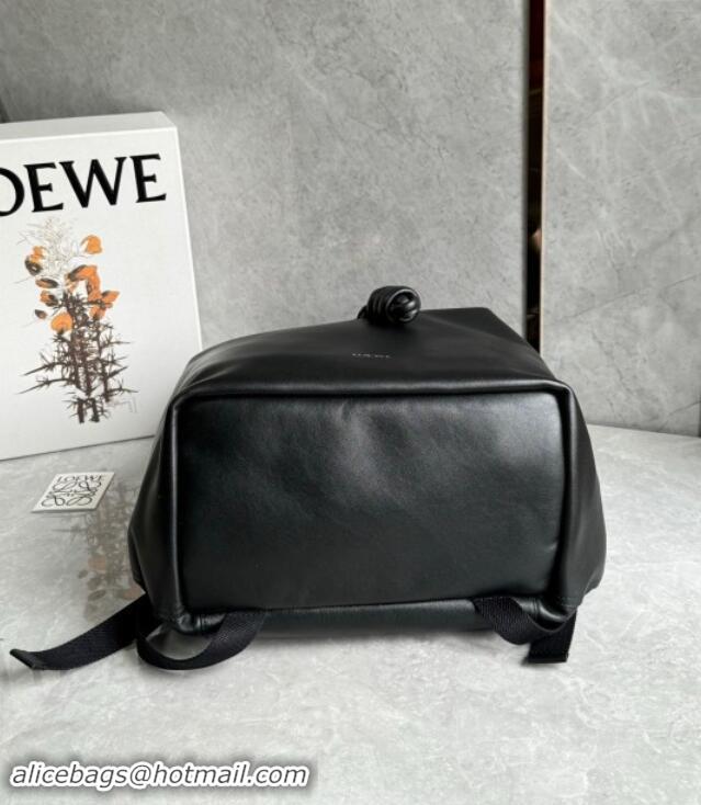 Well Crafted Loewe Flamenco Backpack in Shiny Supple Calfskin D2416 Black 2024 Top Quality