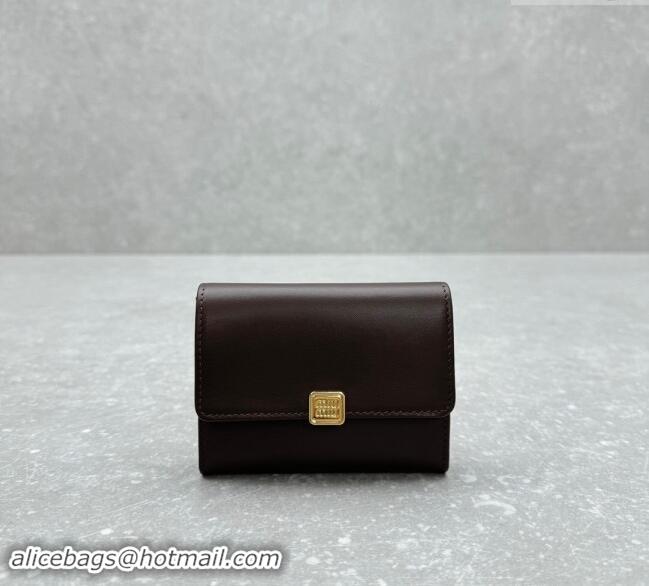 Well Crafted Miu Miu Leather Card Holder Wallet Briarwood MIU004 Brown 2024