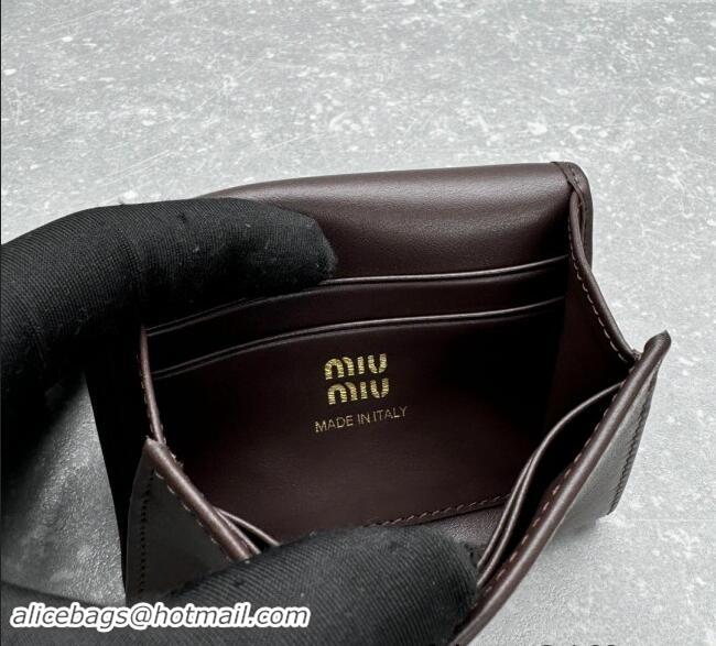 Well Crafted Miu Miu Leather Card Holder Wallet Briarwood MIU004 Brown 2024