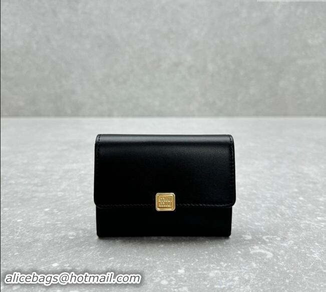 Best Price Miu Miu Leather Card Holder Wallet MIU004 Black 2024