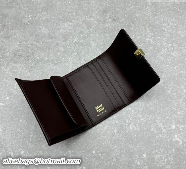 Well Crafted Miu Miu Leather Small Wallet Briarwood MIU006 Brown 2024