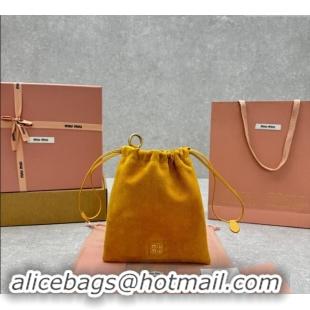 Good Looking Miu Miu Suede Pouch Whiskey 5NG010 Yellow 2024