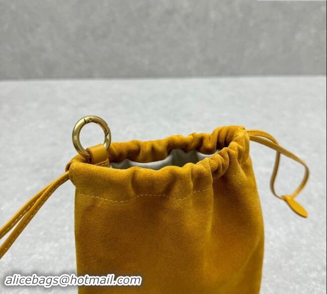 Good Looking Miu Miu Suede Pouch Whiskey 5NG010 Yellow 2024