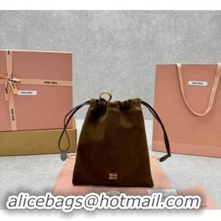 Best Quality Miu Miu Suede Pouch Cocoa 5NG010 Brown 2024