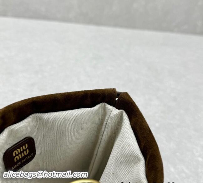 Best Quality Miu Miu Suede Pouch Cocoa 5NG010 Brown 2024