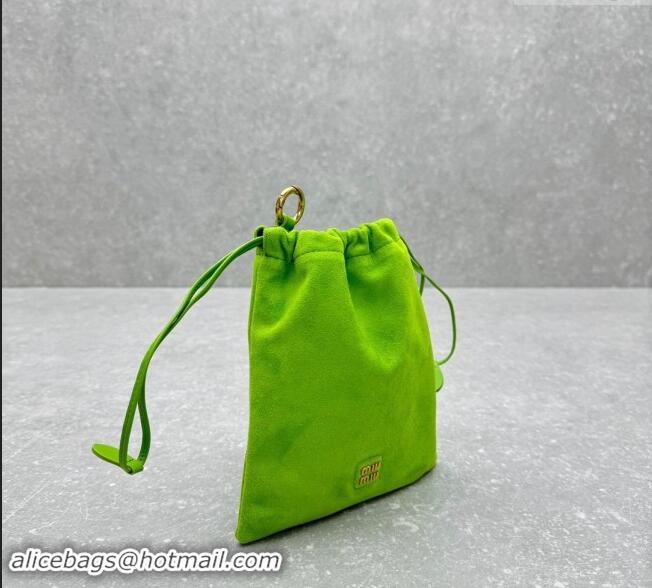 Buy Cheap Miu Miu Suede Pouch 5NG010 Apple Green 2024