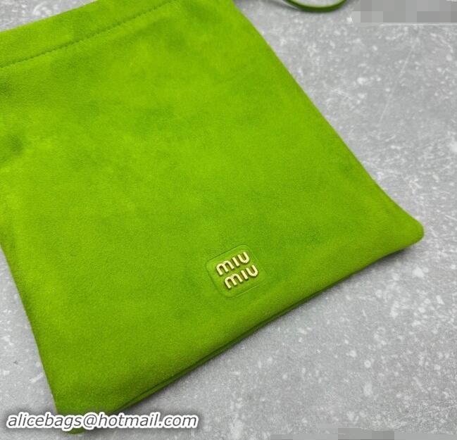 Buy Cheap Miu Miu Suede Pouch 5NG010 Apple Green 2024