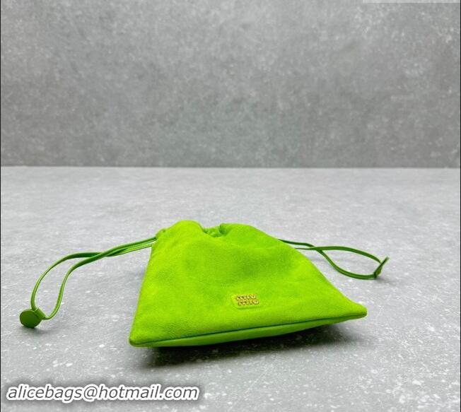 Buy Cheap Miu Miu Suede Pouch 5NG010 Apple Green 2024