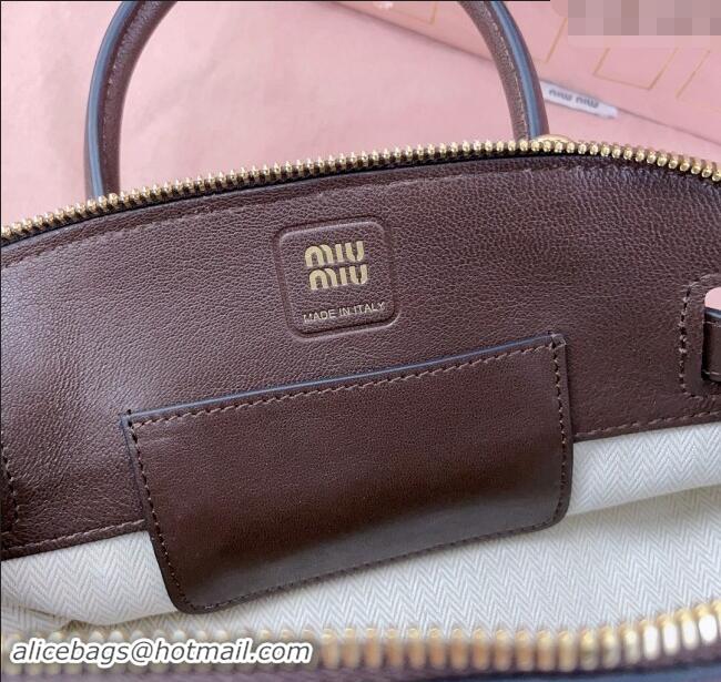 Most Popular Miu Miu Aventure nappa leather mini bag 5BP090 Briarwood Brown 2024