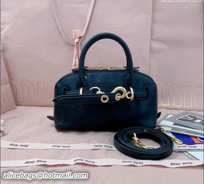 Market Sells Miu Miu Aventure nappa leather mini bag 5BP090 Black 2024