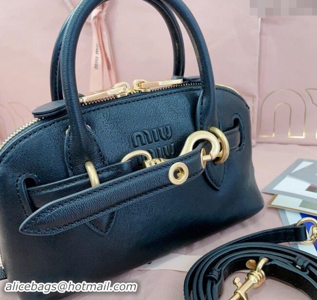 Market Sells Miu Miu Aventure nappa leather mini bag 5BP090 Black 2024