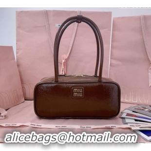 Well Crafted Miu Miu Beau naplak patent leather bag 5BB173 Palisander Brown 2024