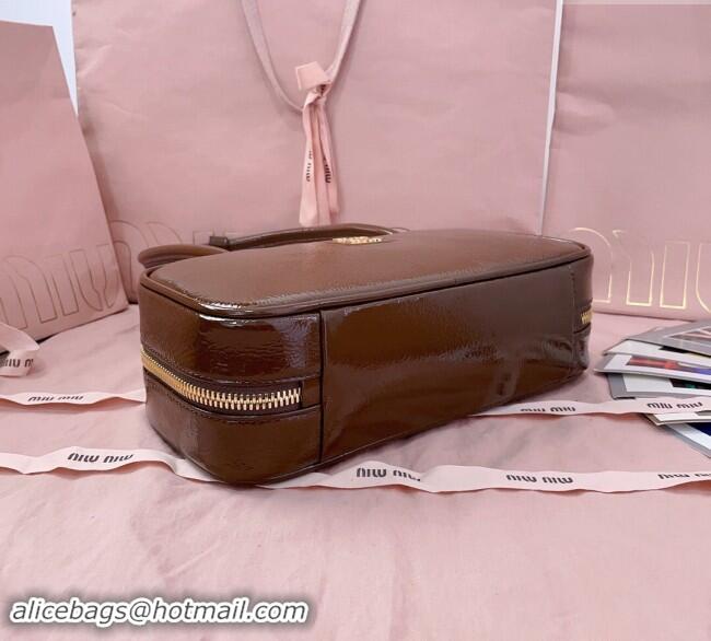 Well Crafted Miu Miu Beau naplak patent leather bag 5BB173 Palisander Brown 2024