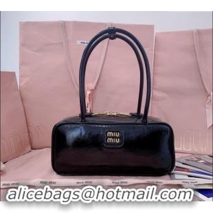 Well Crafted Miu Miu Beau naplak patent leather bag 5BB173 Black 2024