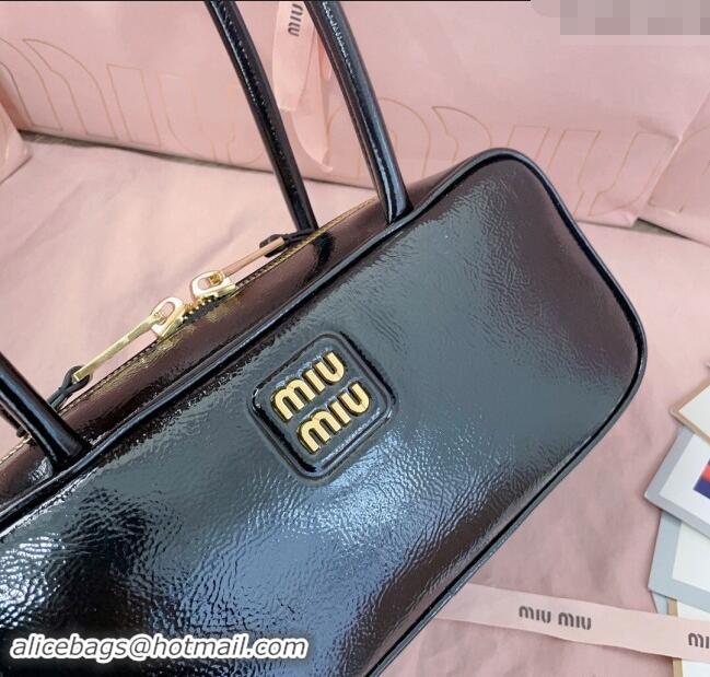 Well Crafted Miu Miu Beau naplak patent leather bag 5BB173 Black 2024