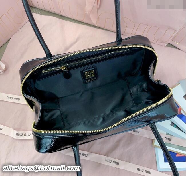 Well Crafted Miu Miu Beau naplak patent leather bag 5BB173 Black 2024