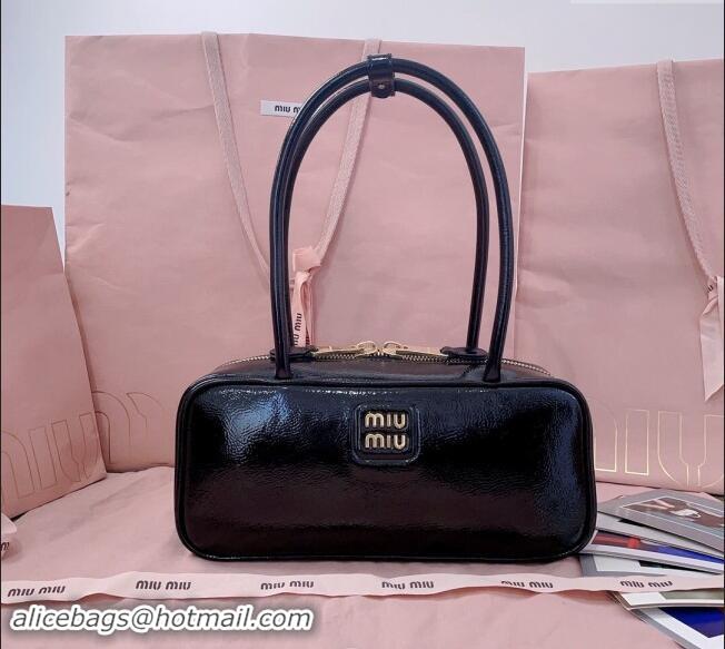 Well Crafted Miu Miu Beau naplak patent leather bag 5BB173 Black 2024