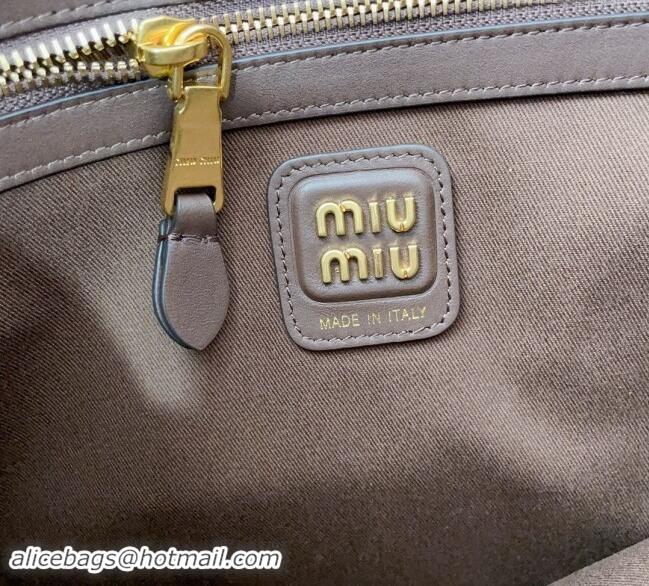 Best Price Miu Miu IVY naplak patent leather tote bag 5BG231 Palisander Brown 2024