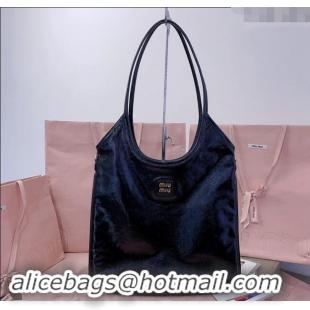 Reasonable Price Miu Miu IVY naplak patent leather tote bag 5BG231 Black 2024