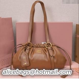 Best Price Miu Miu Small Joie Nappa Leather Bag 5BG306 Cognac 2024