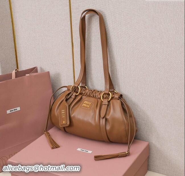 Best Price Miu Miu Small Joie Nappa Leather Bag 5BG306 Cognac 2024