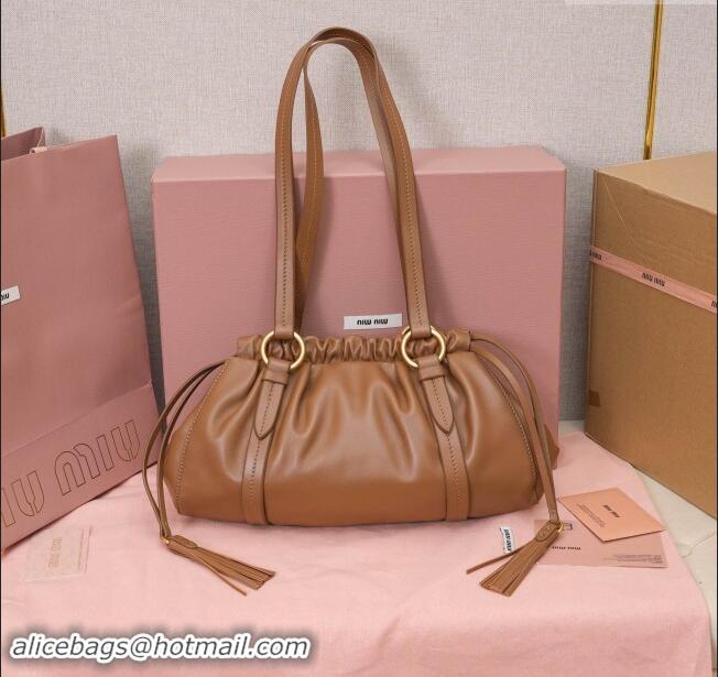 Best Price Miu Miu Small Joie Nappa Leather Bag 5BG306 Cognac 2024