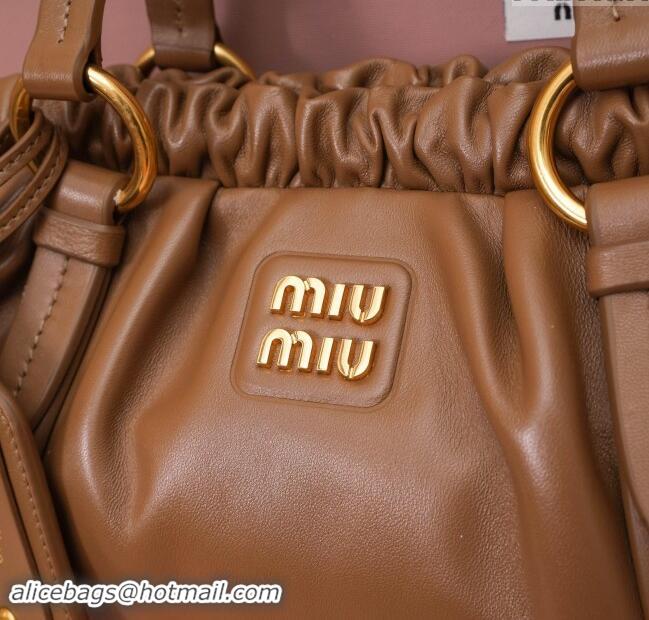 Best Price Miu Miu Small Joie Nappa Leather Bag 5BG306 Cognac 2024