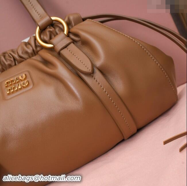 Best Price Miu Miu Small Joie Nappa Leather Bag 5BG306 Cognac 2024