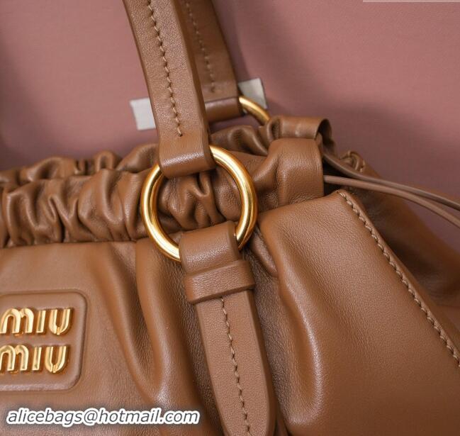 Best Price Miu Miu Small Joie Nappa Leather Bag 5BG306 Cognac 2024