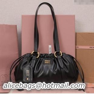 Stylish Grade Miu Miu Small Joie Nappa Leather Bag 5BG306 Black 2024